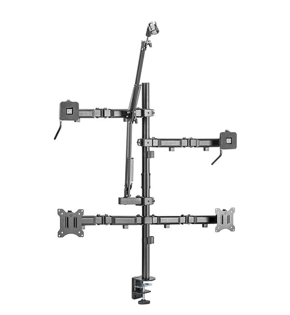 Dual-Monitor All-In-One Studio Setup Steel Desktop Mount